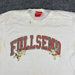 Full Send T-Shirt Womens Size L White Distressed Graphic Streetwear Casual Tee
